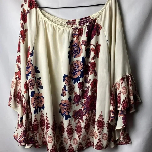 LIVING DOLL LOS ANGELAS WO SIZE 22/24(?). TOP CREAM COLOR NAVY RUST MAUVE - Picture 9 of 11